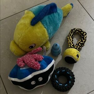Dogs Colorful Plush Sea Animal Toy Set / Kong